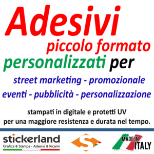 Adesivi - stickers per esterno in PVC con verniciatura UV