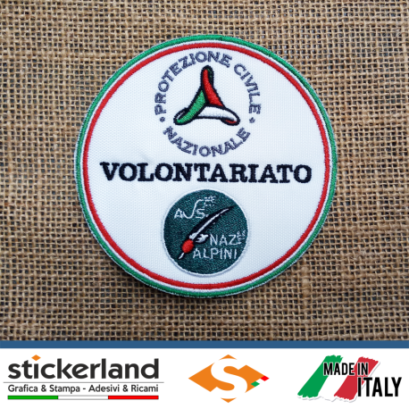 Toppa Patch ricamata personalizzata Associazione Nazionale Alpini Protezione Civile Volontariato
