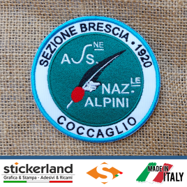 Toppa Patch ricamata personalizzata Associazione Nazionale Alpini – Sezione di Brescia – 1920 Coccaglio