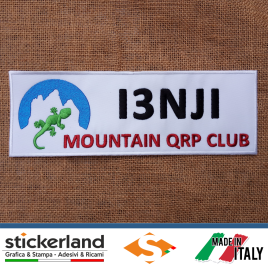 Toppa Patch ricamata personalizzata del Mountain QRP Club con proprio QRZ (BIG)