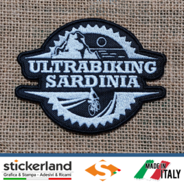 Toppa Patch ricamata personalizzata Ultrabiking Sardinia – Black