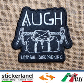 Toppa Patch ricamata personalizzata AUGH – Umbria Bikepacking – Black