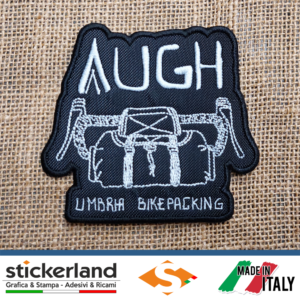 Toppa Patch ricamata personalizzata AUGH - Umbria Bikepacking - Black