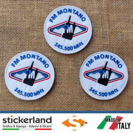 Patch ufficiale FM MONTANO – 3 pezzi – base bianca