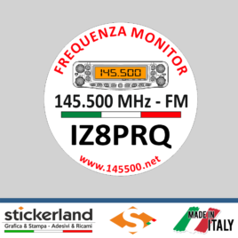 Adesivo Calamitato della Frequenza Monitor 145.500 MHz con QRZ (2 pezzi)