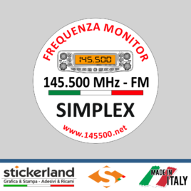 Adesivo Ufficiale della Frequenza Monitor 145.500 MHz Simplex (2 pezzi)