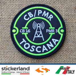 Toppa Patch ricamata personalizzata della regione Toscana PMR446 & CB