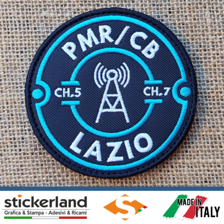 Toppa Patch ricamata personalizzata Regione Lazio PMR446 & CB