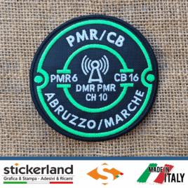 Toppa Patch ricamata personalizzata delle regioni Abruzzo – Marche PMR446 DMR