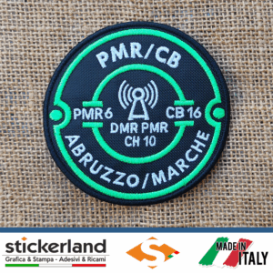Toppa Patch ricamata personalizzata delle regioni Abruzzo - Marche PMR446 DMR
